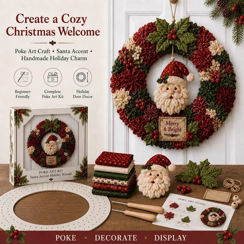 Art Craft Kit - Kit Seni Bordir Kain Natal 3D,