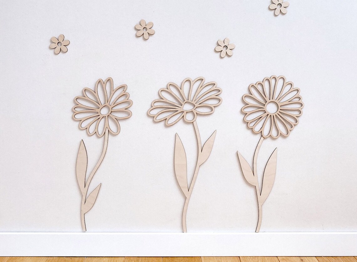 Art And Craft For Nursery - Dekorasi Dinding Bunga Kayu, Bunga Liar,