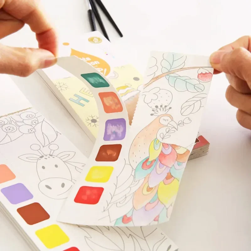 Gouache Paint Set - Buku Lukisan Cat Air Portabel Anak-anak
