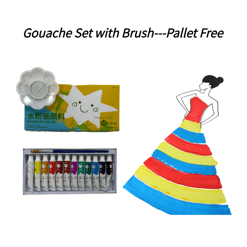 Set Cat Gouache 6ml, 12 Warna  - Gouache Paint Set ulasan dan harga