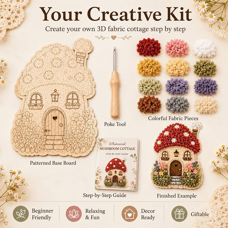 Kit DIY Seni Poke Rumah Jamur  - Art Craft Kit ulasan dan harga
