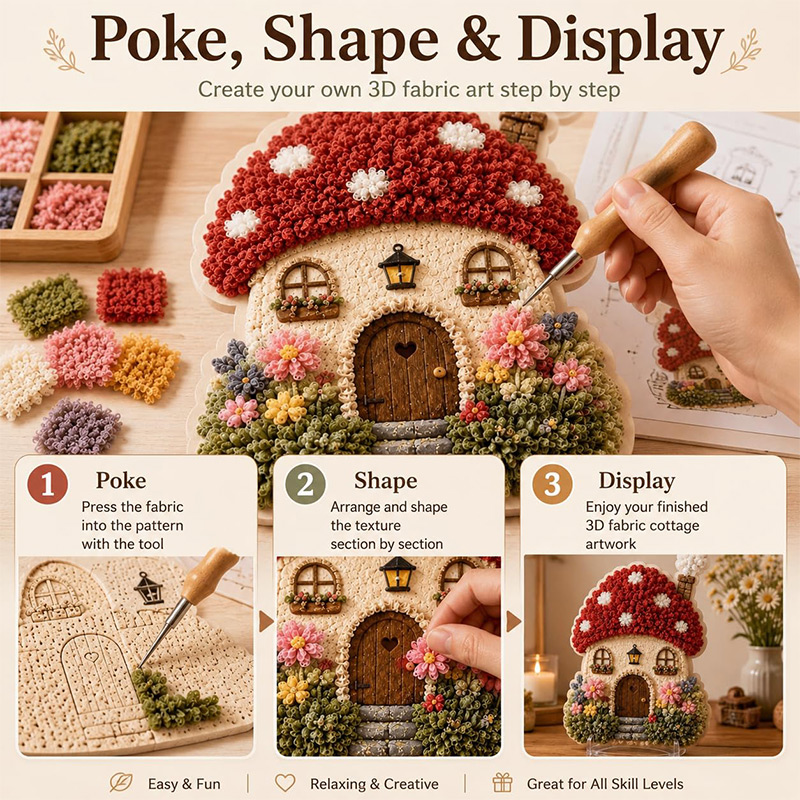 Kit DIY Seni Poke Rumah Jamur  - Art Craft Kit ulasan dan harga
