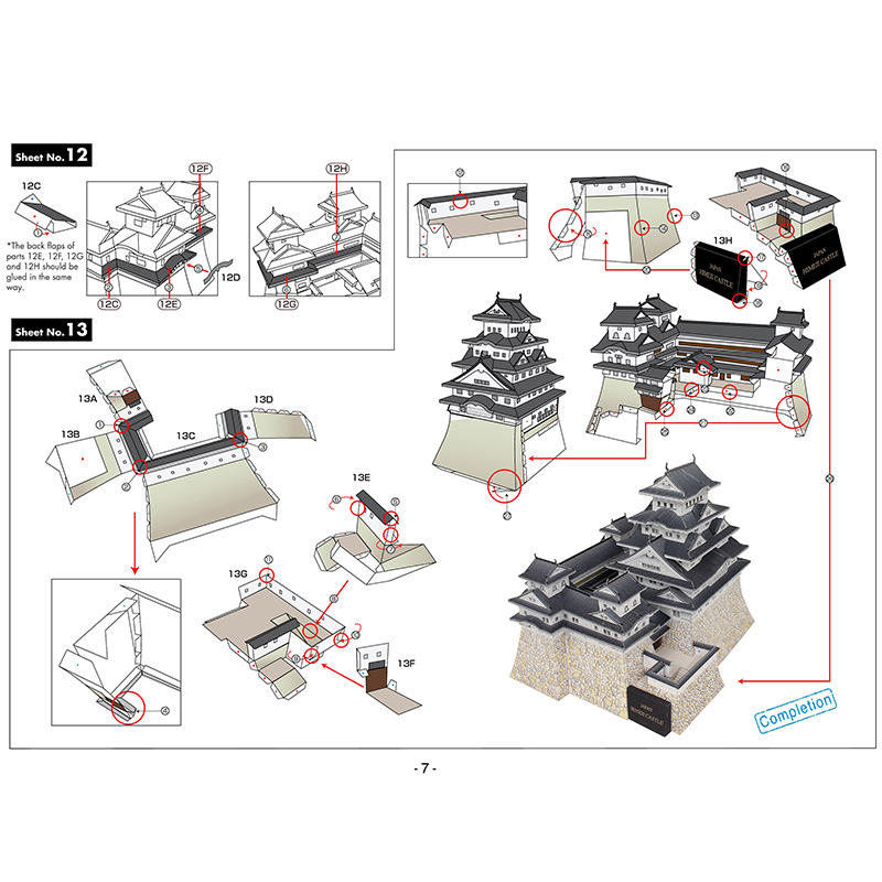 Jepang Himeji Kastil 3D Kertas - Art Craft Cardboard ulasan dan harga
