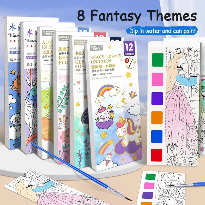 Set Buku Cat Air Portabel - 12 - Gouache Paint Set ulasan dan harga